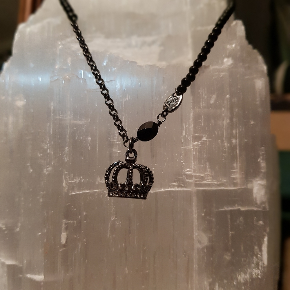 Juicy Couture beaded crown necklace